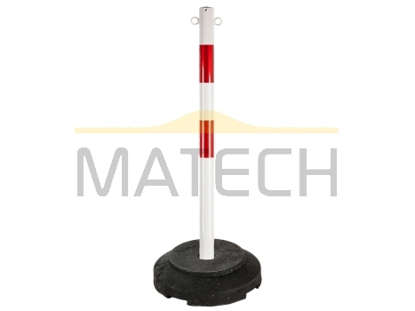Metalowy słupek odgradzający z ciężką podstawą - sklep drogowy MATECH