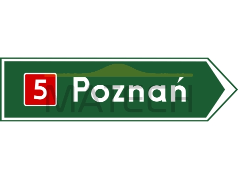 Drogowskaz E-3 - drogowskaz do miejscowości z numerem drogi