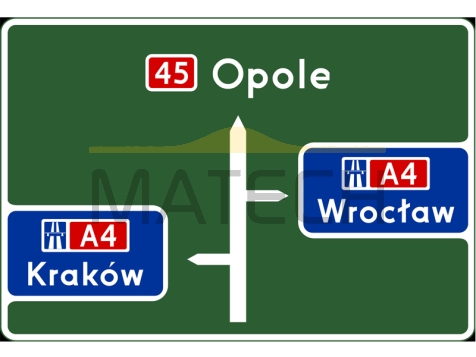 E-1b - Tablica przeddrogowskazowa przed wjazdem na autostradę