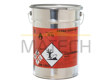 Farba drogowa czerwona 33 kg 20l