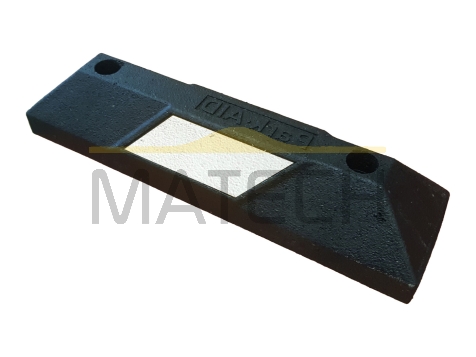 Gumowy separator parkingowy 560x150x100 mm biały odblask