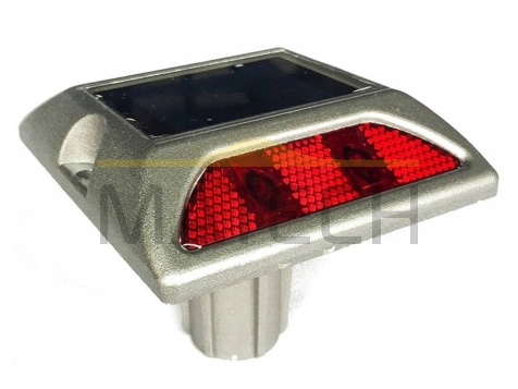 Punktowe aktywne elementy odblaskowe LED na trzpieniu - dwustronne czerwony/czerwony (najezdniowe PEO solarne)