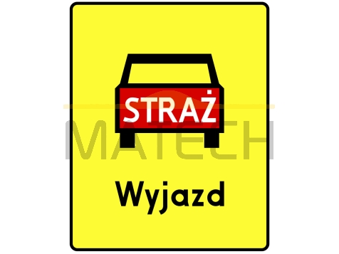 Tabliczka T-16: tabliczka wskazująca miejsce wyjazdu wozów strażackich - I generacja