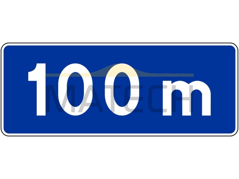 Znak T-1a: tabliczka wskazująca odległość znaku informacyjnego od początku (końca) drogi lub pasa ruchu - I generacja