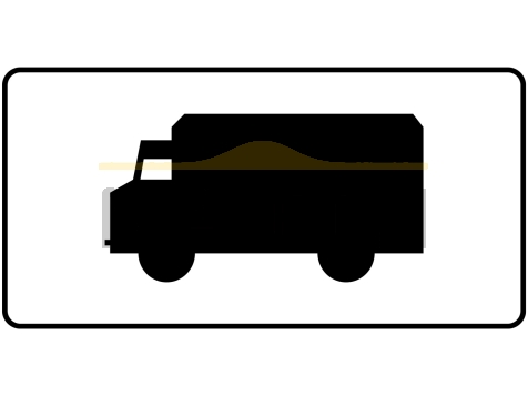 Tabliczka T-23b: tabliczka wskazująca samochody ciężarowe, pojazdy specjalne - I generacja