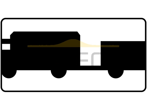Tabliczka T-23d: tabliczka wskazująca pojazdy silnikowe z przyczepą, z wyjątkiem pojazdów z przyczepą jednoosiową lub naczepą - I generacja