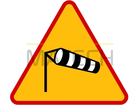 Znak A-19: boczny wiatr - I generacja