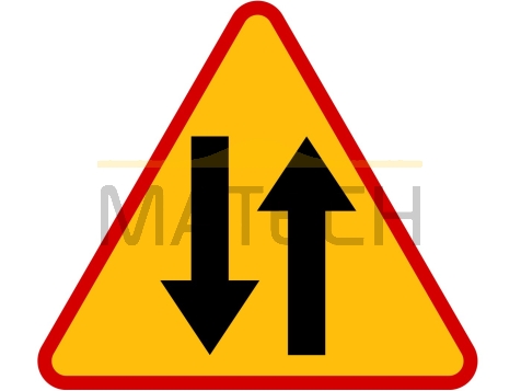 Znak A-20: odcinek jezdni o ruchu dwukierunkowym - I generacja