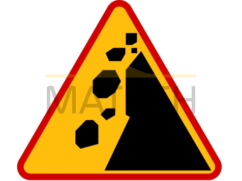 Znak A-25: spadające odłamki skalne - I generacja