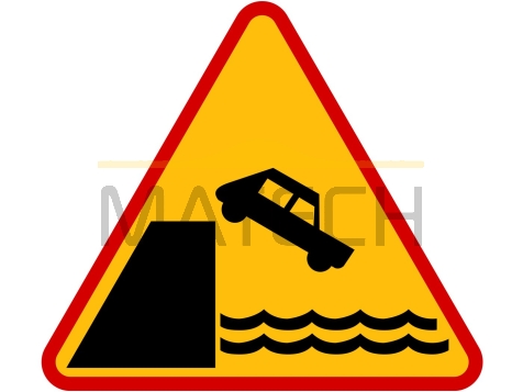 Znak A-27: nabrzeże lub brzeg rzeki - I generacja