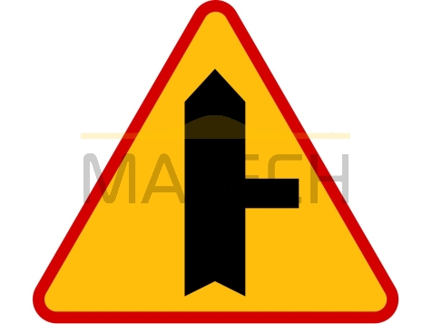 Znak A-6b: skrzyżowanie z drogą podporządkowaną występującą po prawej stronie - I generacja