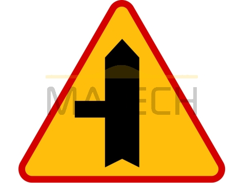 Znak A-6c: skrzyżowanie z drogą podporządkowaną występującą po lewej stronie - I generacja