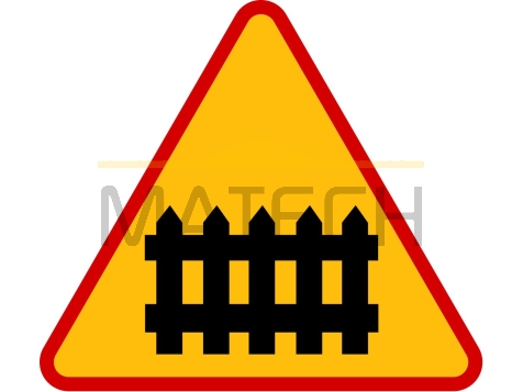 Znak A-9: przejazd kolejowy z zaporami - I generacja