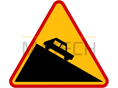 Znak A-22: niebezpieczny zjazd - I generacja