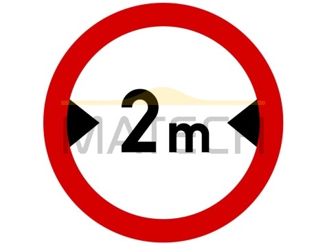 Znak B-15: zakaz wjazdu pojazdów o określonej szerokości - I generacja