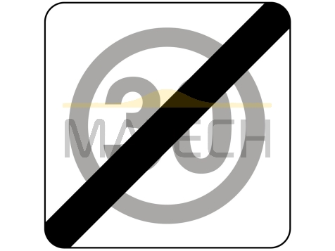 Znak B-44: koniec strefy ograniczonej prędkości - I generacja