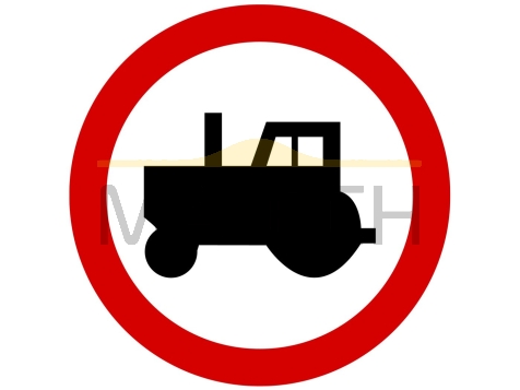 Znak B-6: zakaz wjazdu ciągników rolniczych - I generacja