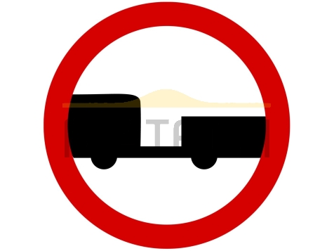 Znak B-7: zakaz wjazdu pojazdów silnikowych z przyczepą - I generacja