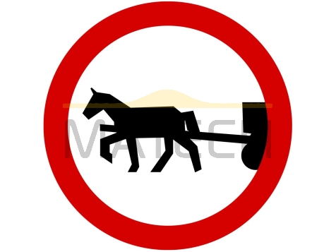 Znak B-8: zakaz wjazdu pojazdów zaprzęgowych - I generacja