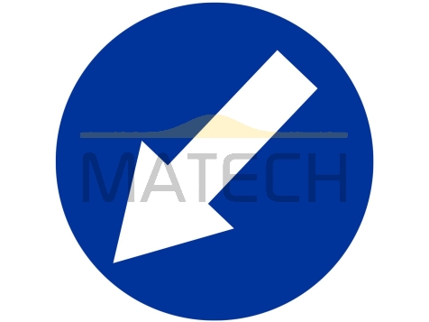 Znak C-10: nakaz jazdy z lewej strony znaku - I generacja