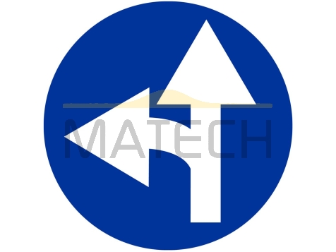 Znak C-7: nakaz jazdy prosto lub w lewo - I generacja