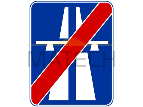 Znak D-10: koniec autostrady - I generacja