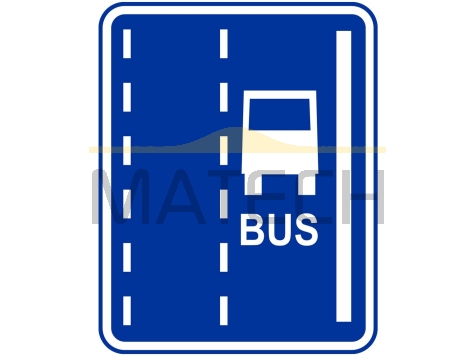 Znak D-12: pas ruchu dla autobusów - I generacja