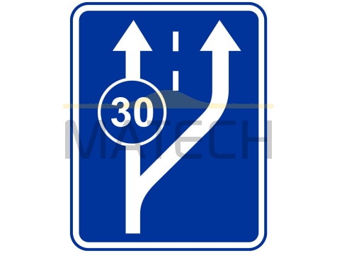 Znak D-13: początek pasa ruchu powolnego - I generacja