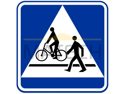 Znak D-6b: przejście dla pieszych i przejazd dla rowerzystów - I generacja