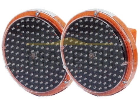 Podwójny panel ostrzegawczy LED 2X ø200 mm - synchroniczny 