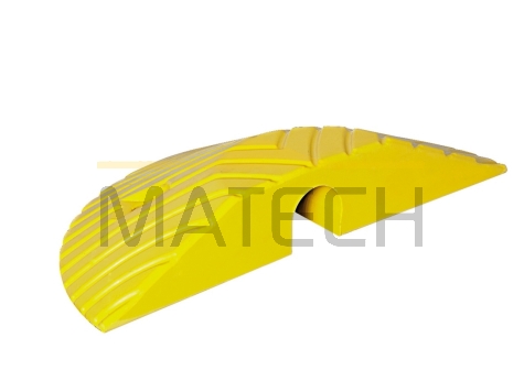 Gumowy próg podrzutowy 5cm - element końcowy żółty