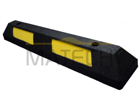Separator parkingowy MINI guma -  87 cm czarny z żółtą taśmą odblaskową