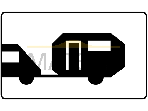 Tabliczka T-23e: tabliczka wskazująca pojazdy z przyczepą kempingową - I generacja