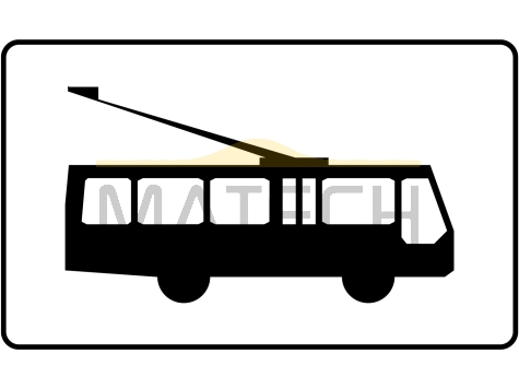 Tabliczka T-23g: tabliczka wskazująca trolejbusy - I generacja