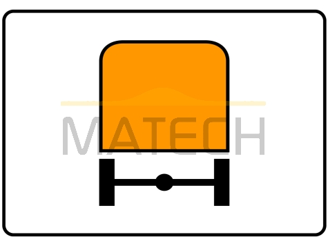 Tabliczka T-23h: tabliczka wskazująca pojazdy z towarami niebezpiecznymi - I generacja