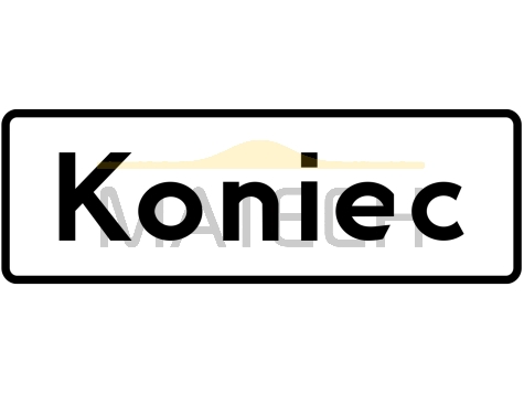 Tabliczka T-3a: tabliczka wskazująca koniec miejsca przeznaczonego na postój - I generacja
