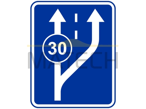 Znak D-13: początek pasa ruchu powolnego - I generacja