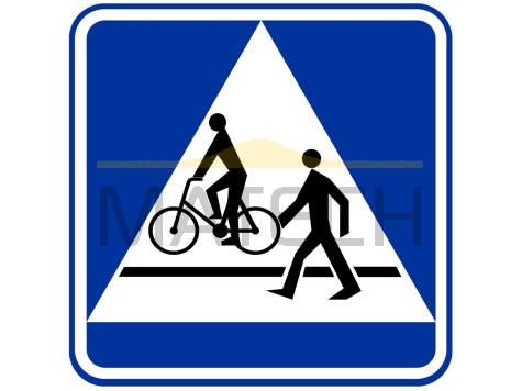 Znak D-6b: przejście dla pieszych i przejazd dla rowerzystów - I generacja