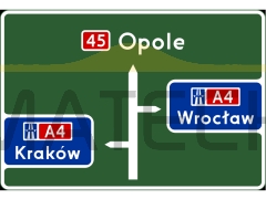 E-1b - Tablica przeddrogowskazowa przed wjazdem na autostradę