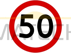 Znak B-33: ograniczenie prędkości - I generacja