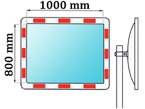 Lustro drogowe akrylowe U-18b 1000x800 - wymiarowanie tafli