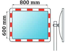 Lustro drogowe akrylowe U-18b 800x600 - wymiarowanie tafli