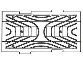 Pr&oacute;g zwalniający PVB-7D element wewnętrzny - rzut techniczny z g&oacute;ry