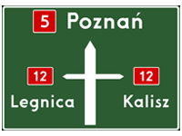 Tablica przeddrogowskazowa - Informuje o zbliżającym się skrzyżowaniu lub zjeździe