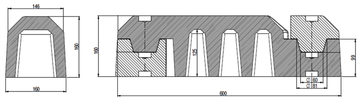 Separator łańcuchowy wymiary rysunek techniczny