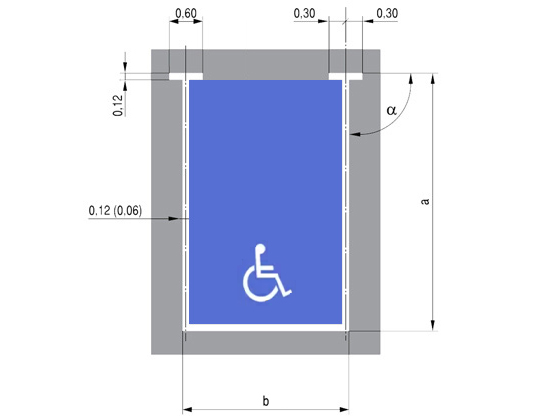znak poziomy p-18 niebieski