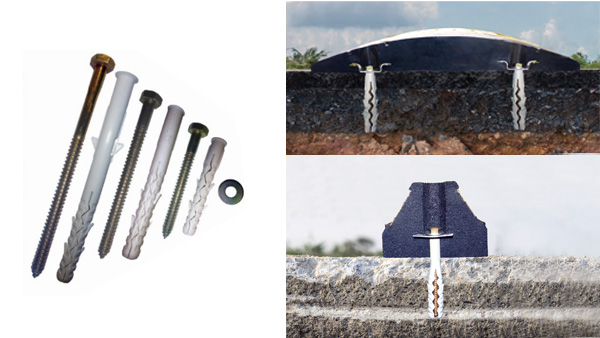 Fixing sets for road safety devices