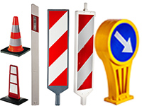 Tablice kierujące, pachołki, słupki elastyczne, prowadzące